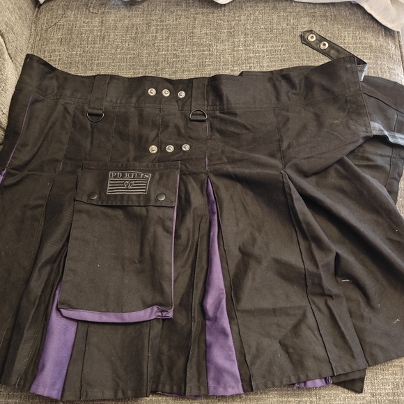 Men's black and purple kilt - Picture 1 of 6